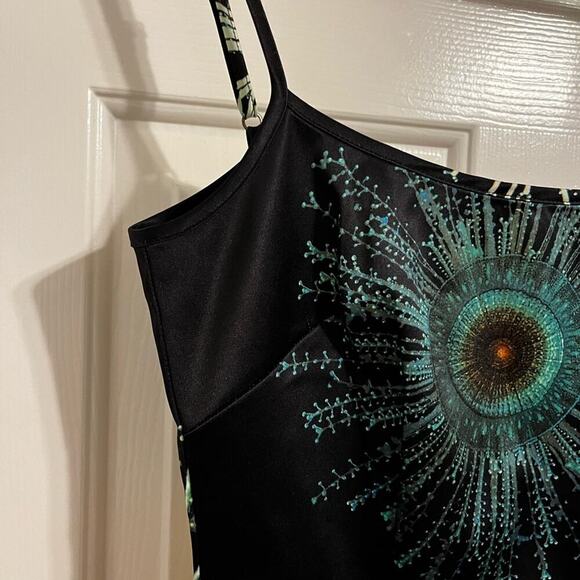 Moschino Y2K 90s Satin Scoop Back Printed BodyCon Spaghetti Strap Dress Black 6 - Picture 9 of 14